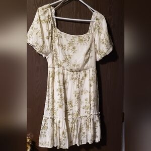 Blu Pepper Cream and Green Floral Dress